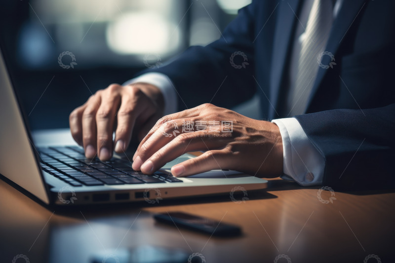 高清大图下载【趣麦麦图】打电脑办公的白领