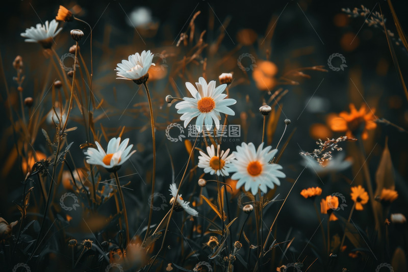 高清大图下载【趣麦麦图】荒草田野里的小白花