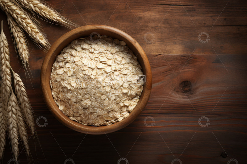 高清大图下载【趣麦麦图】放在桌面的一碗燕麦