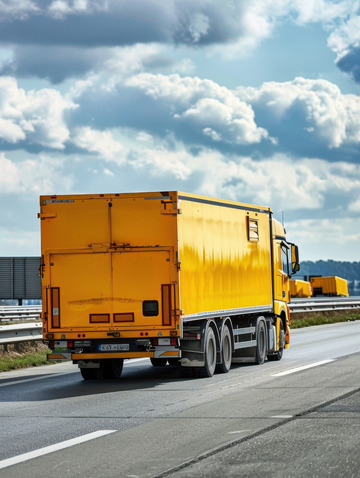 一辆黄色的大卡车