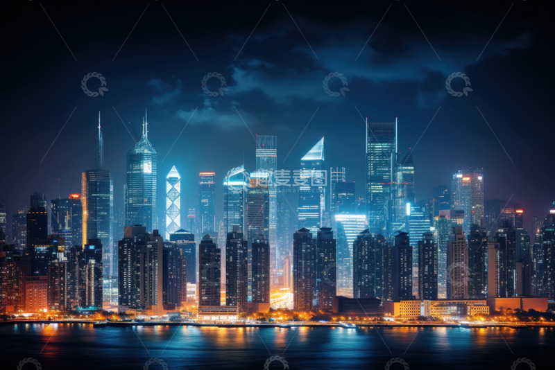 高清大图下载【趣麦麦图】城市高楼夜景