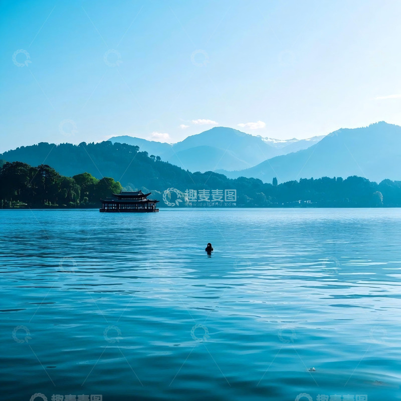高清大图下载【趣麦麦图】游玩西湖风景