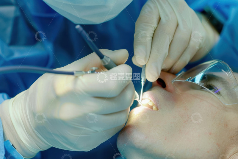 高清大图下载【趣麦麦图】医生给病患修理牙齿