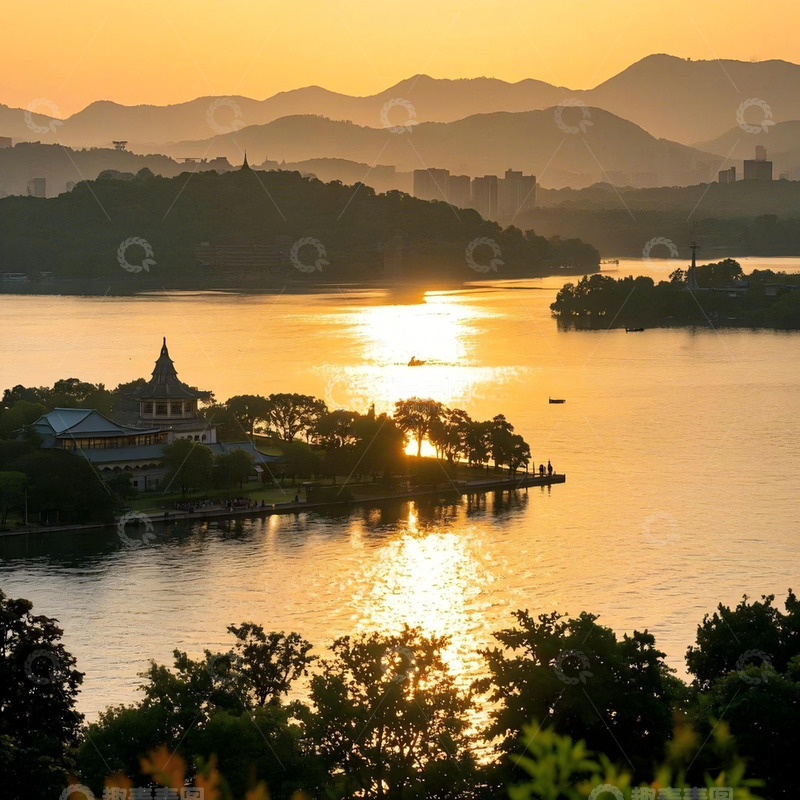 高清大图下载【趣麦麦图】游玩西湖风景