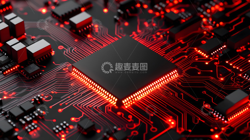 高清大图下载【趣麦麦图】高科技微处理器的详细视图