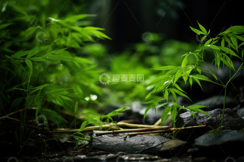 高清大图下载【趣麦麦图】山林里的细竹子