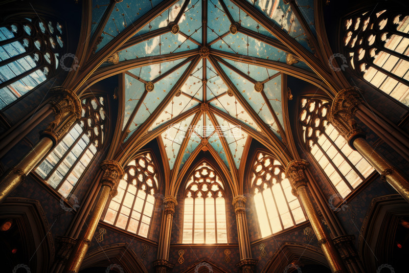高清大图下载【趣麦麦图】教堂内的天窗