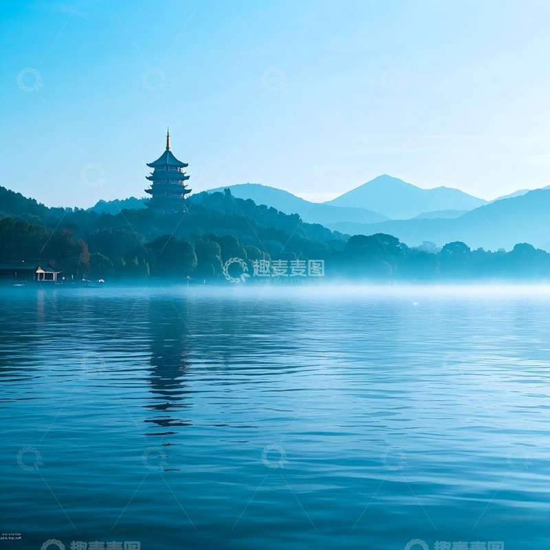 高清大图下载【趣麦麦图】游玩西湖风景