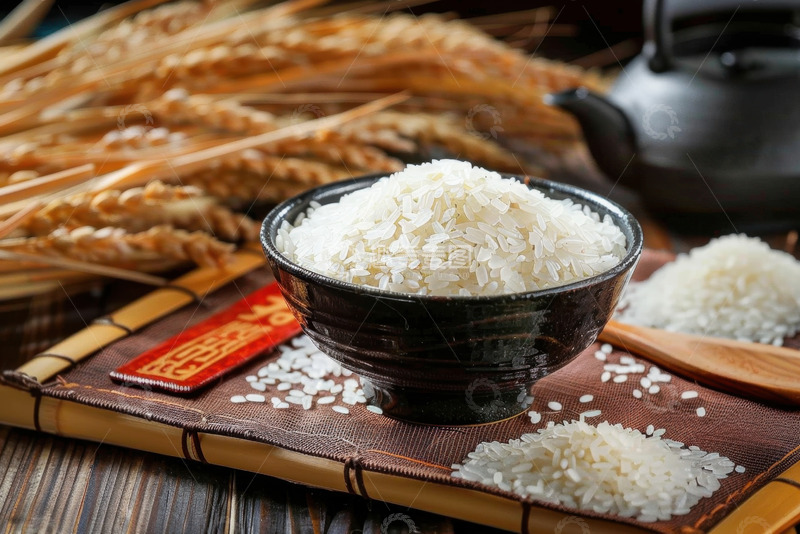 高清大图下载【趣麦麦图】放在桌面的一碗大米粒