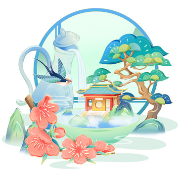 春日花开景色图