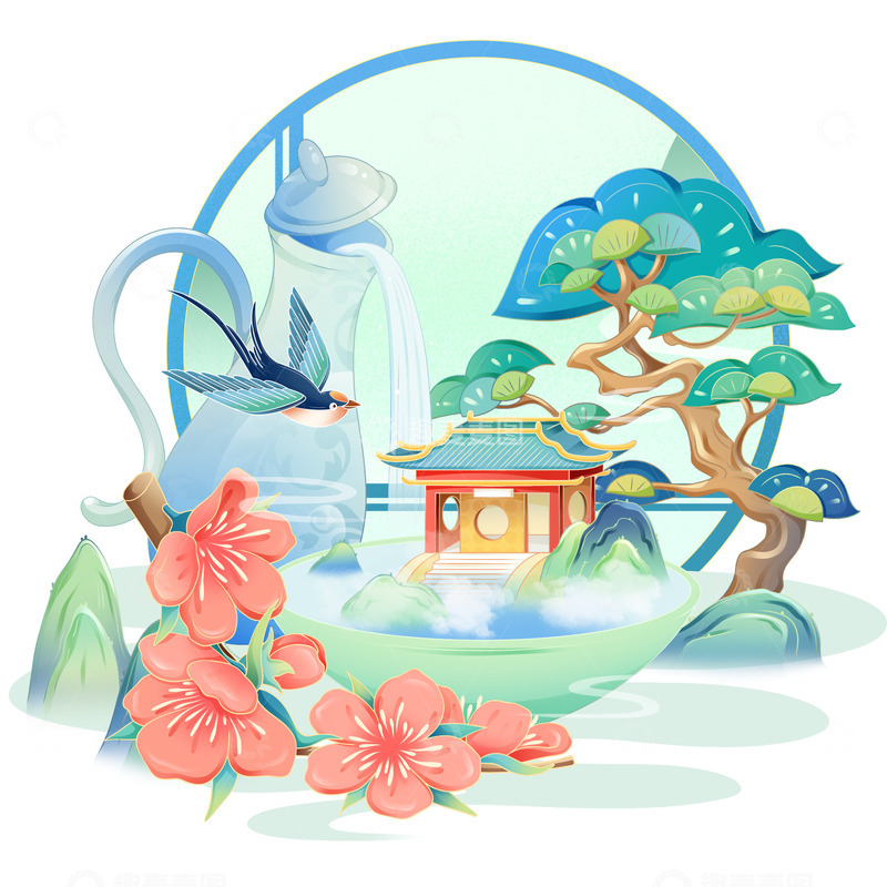 源文件下载【趣麦麦图】-春日花开景色图