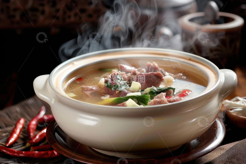高清大图下载【趣麦麦图】一砂锅炖肉汤