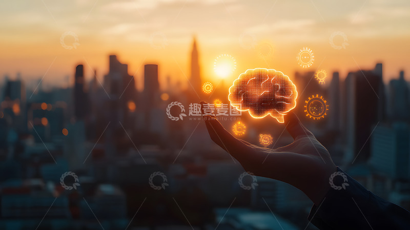 高清大图下载【趣麦麦图】手持虚拟现实技术的智能城市图景