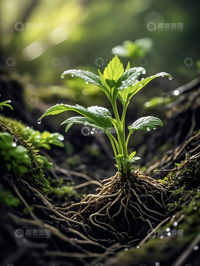 高清大图下载【趣麦麦图】露珠水滴植物绿叶