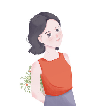 简约女生妇女节女神节