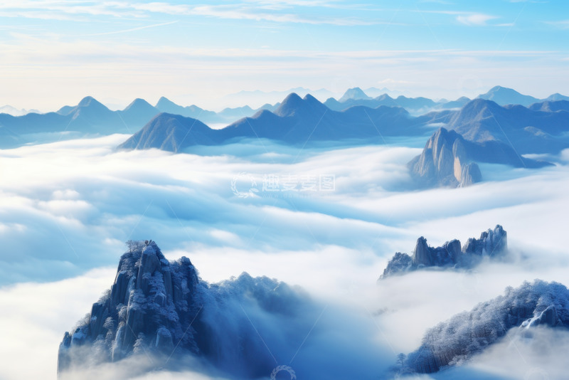 高清大图下载【趣麦麦图】云雾缭绕的群山