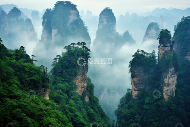 高清大图下载【趣麦麦图】群山耸立自然美景