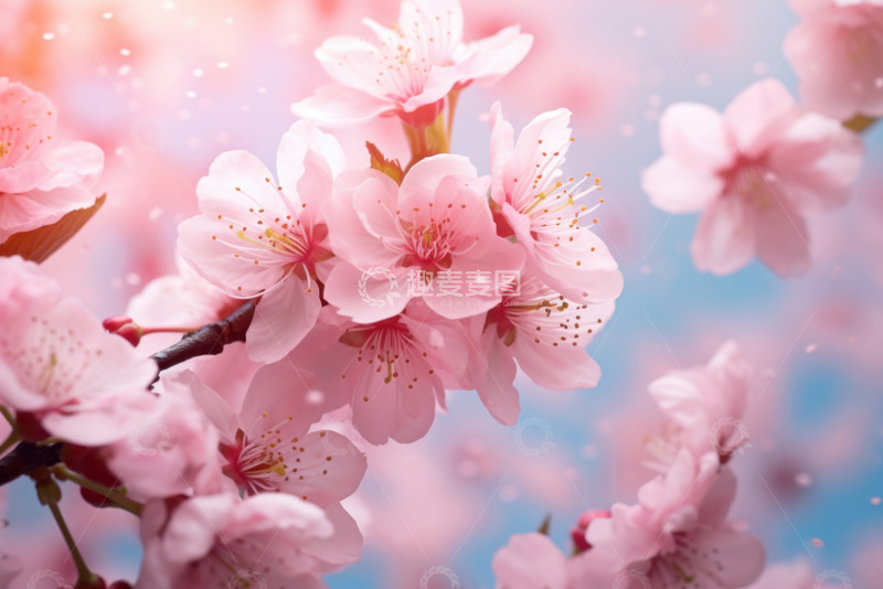 高清大图下载【趣麦麦图】一枝桃花树枝特写