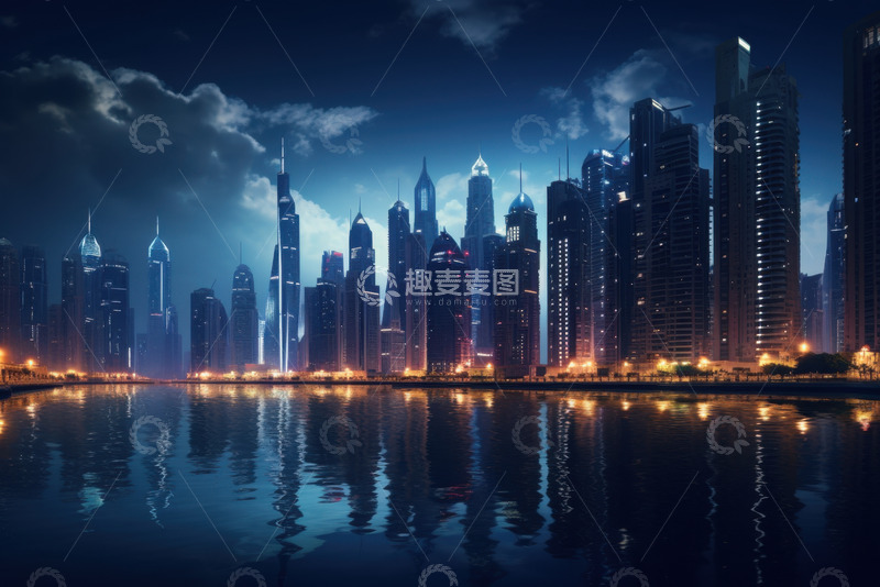 高清大图下载【趣麦麦图】城市高楼夜景摄影