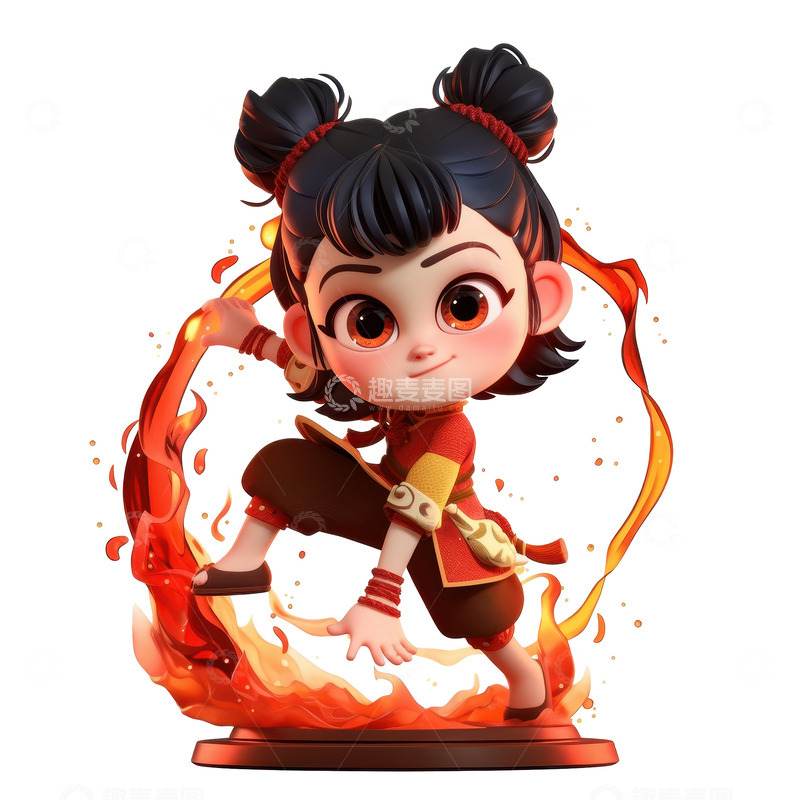 高清大图下载【趣麦麦图】火焰圈和哪吒
