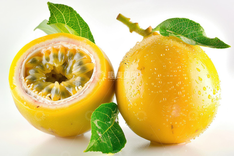 高清大图下载【趣麦麦图】两个新鲜的百香果