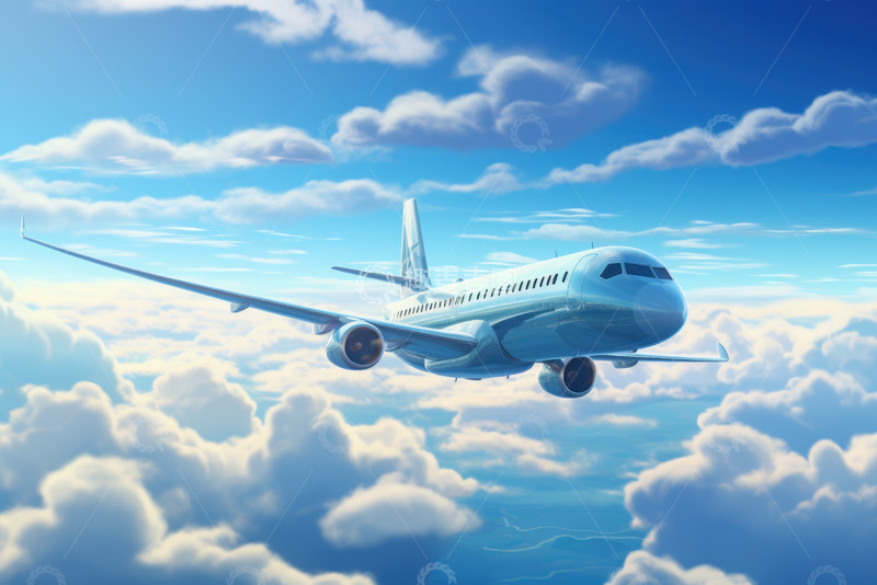 高清大图下载【趣麦麦图】天空中的一架飞机