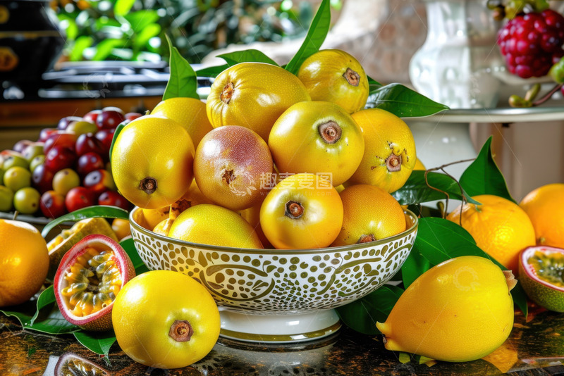 高清大图下载【趣麦麦图】一碗百香果水果
