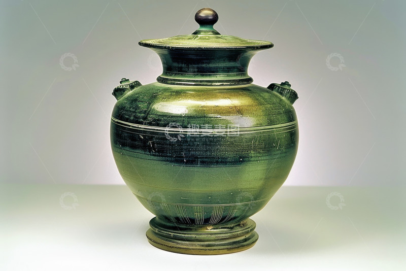 高清大图下载【趣麦麦图】草绿色古董瓷瓶