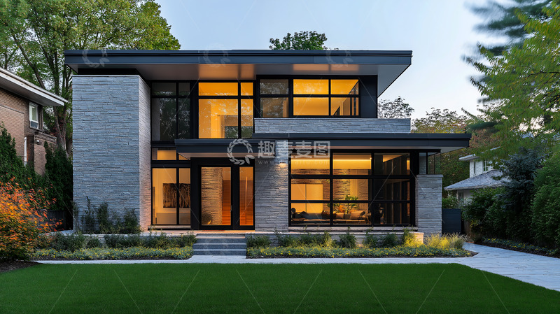 高清大图下载【趣麦麦图】现代建筑住宅房子简约