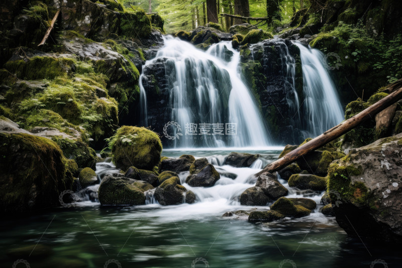 高清大图下载【趣麦麦图】瀑布水流自然美景