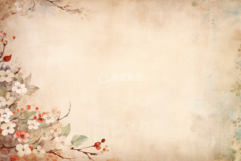 高清大图下载【趣麦麦图】牛皮纸水墨背景画