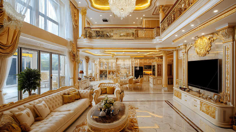 高清大图下载【趣麦麦图】豪华欧式建筑室内