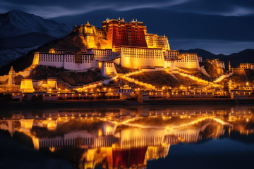 夜晚的布达拉宫