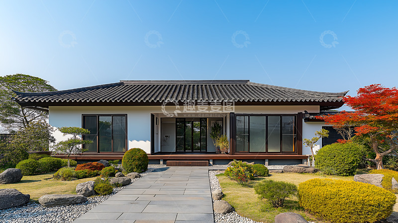 高清大图下载【趣麦麦图】新中式建筑房屋