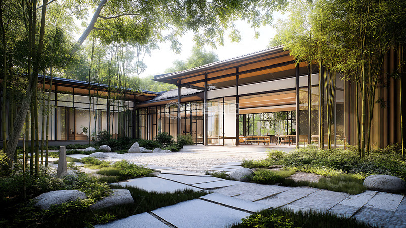 高清大图下载【趣麦麦图】建筑新中式房屋