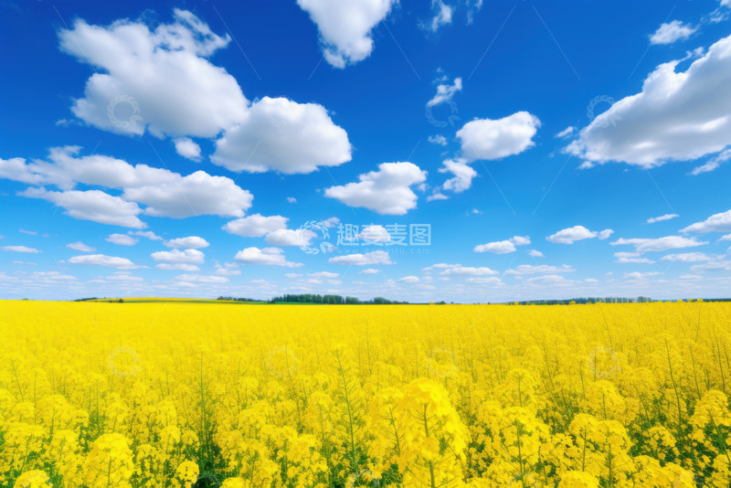 高清大图下载【趣麦麦图】一片油菜花田摄影