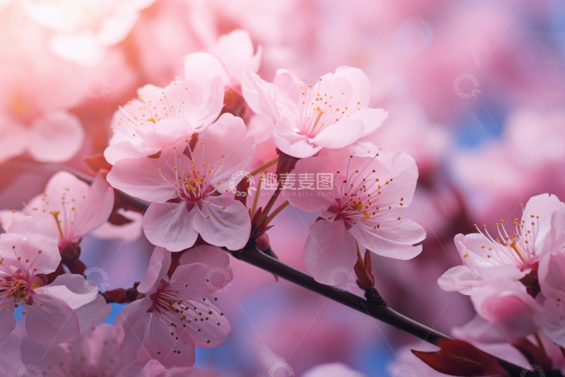 高清大图下载【趣麦麦图】粉色盛开的桃花