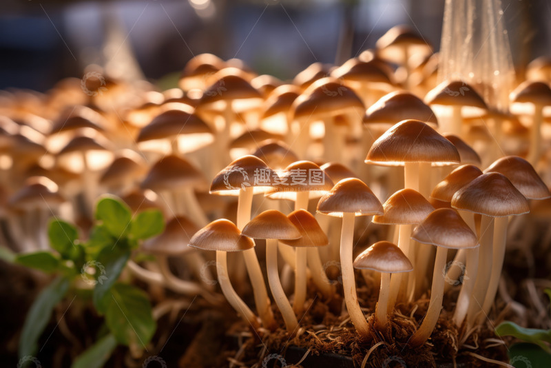 高清大图下载【趣麦麦图】生长的一丛蘑菇
