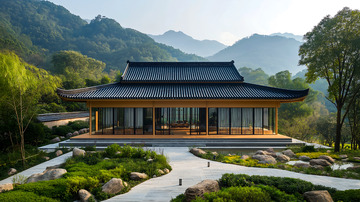 新中式建筑瓦顶