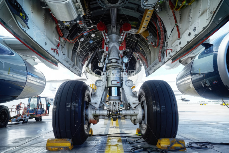 高清大图下载【趣麦麦图】飞机前轮特写摄影
