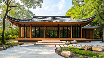 新中式瓦顶卯榫