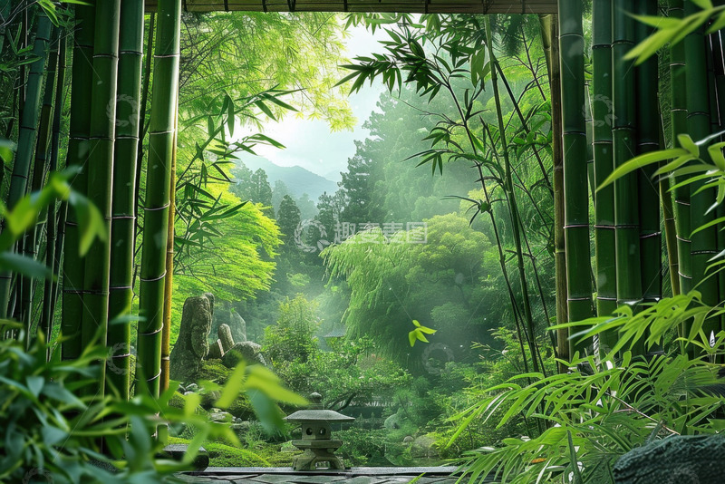 高清大图下载【趣麦麦图】竹林园艺美景
