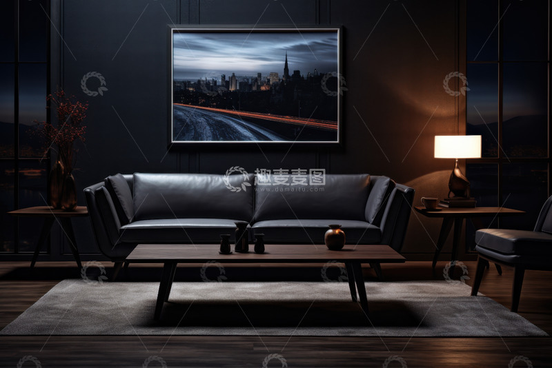 高清大图下载【趣麦麦图】暗黑风现代室内家居装修