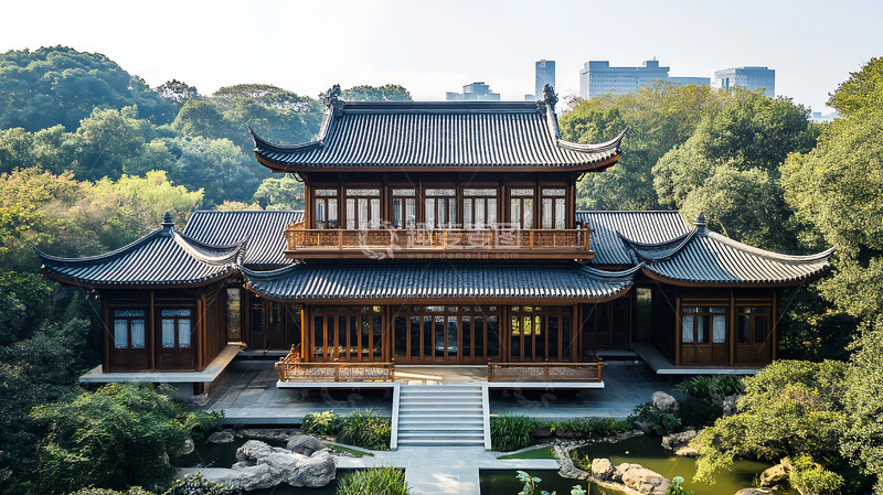 高清大图下载【趣麦麦图】房屋新中式建筑