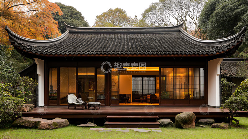 高清大图下载【趣麦麦图】卯榫瓦顶新中式