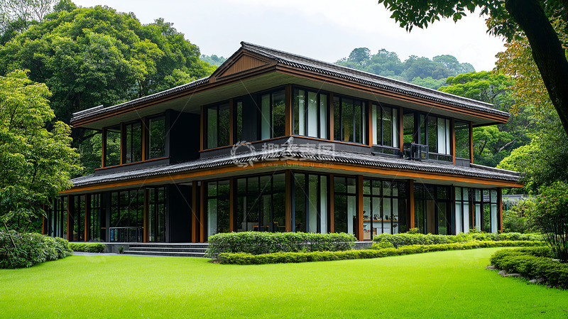 高清大图下载【趣麦麦图】卯榫房屋新中式建筑