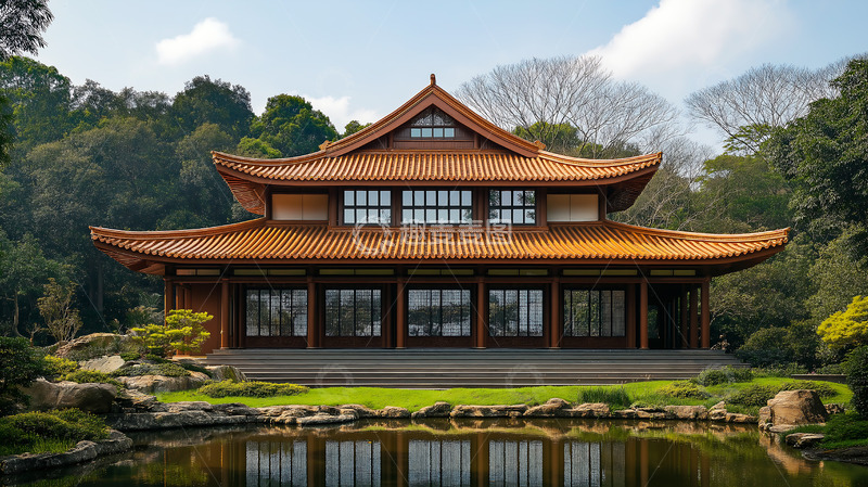 高清大图下载【趣麦麦图】瓦顶卯榫房屋