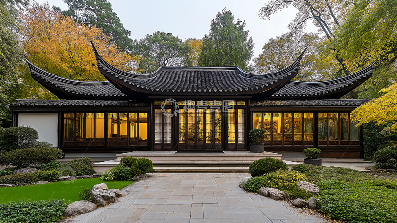 高清大图下载【趣麦麦图】瓦顶房屋卯榫