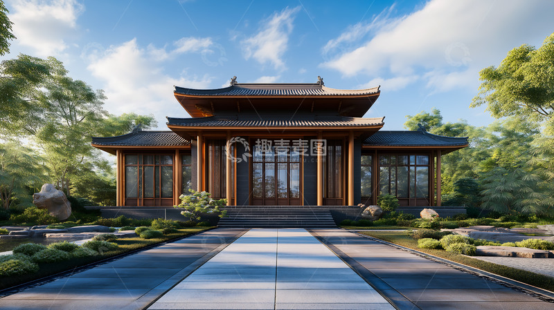 高清大图下载【趣麦麦图】-建筑房屋新中式