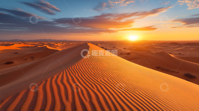 高清大图下载【趣麦麦图】沙丘日落沙漠